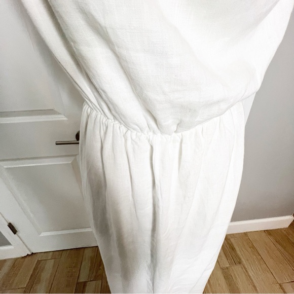 NEW NWT DiSSH CASS WHITE LINEN Asymmetrical  MIDI DRESS White Size US 8 AUS 12 - Picture 10 of 16